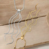 Wholesale Triangle Tassel Pendant Necklace In Stainless Steel With Geometric Design And Electroplating