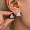Wholesale Triangular Zircon Starry Stainless Steel Earrings With Electroplating For Women