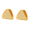 Wholesale Triangular Zircon Starry Stainless Steel Earrings With Electroplating For Women