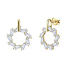 Wholesale Trinkets Rotating Ring Diamond Earrings Silver 925 Silver Geometric Electroplated K Plated Gold Rhinestone Unisex