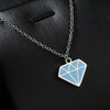 Wholesale Trinkets Titanium Steel Sweater Chain Necklace With Diamond Shape Pendant Geometric Style With Letters Numbers Text Dripping Oil Design
