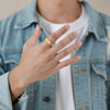 Wholesale Tungsten Steel Men's Ring Geometric Style