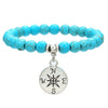 Wholesale Turquoise Alloy Beaded Bracelet With Cross Starfish Turtle Eyes Geometric Pattern Handmade