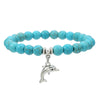 Wholesale Turquoise Alloy Beaded Bracelet With Cross Starfish Turtle Eyes Geometric Pattern Handmade