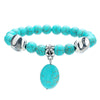 Wholesale Turquoise Alloy Beaded Bracelet With Cross Starfish Turtle Eyes Geometric Pattern Handmade