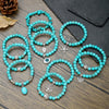 Wholesale Turquoise Alloy Beaded Bracelet With Cross Starfish Turtle Eyes Geometric Pattern Handmade