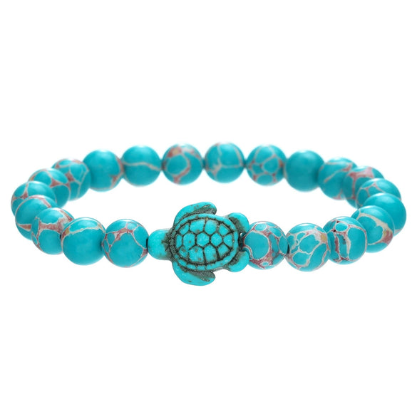 Wholesale Turquoise Alloy Beaded Bracelet With Cross Starfish Turtle Eyes Geometric Pattern Handmade
