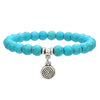 Wholesale Turquoise Alloy Beaded Bracelet With Cross Starfish Turtle Eyes Geometric Pattern Handmade