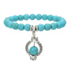 Wholesale Turquoise Alloy Beaded Bracelet With Cross Starfish Turtle Eyes Geometric Pattern Handmade