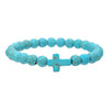 Wholesale Turquoise Alloy Beaded Bracelet With Cross Starfish Turtle Eyes Geometric Pattern Handmade