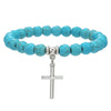 Wholesale Turquoise Alloy Beaded Bracelet With Cross Starfish Turtle Eyes Geometric Pattern Handmade