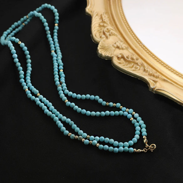 Wholesale Turquoise Copper Necklace With Electroplating For Women