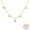 Wholesale Turquoise Geometric Round Cross Drop Pendant Necklace For Women Silver 925 And Zircon With Electroplating O Chain