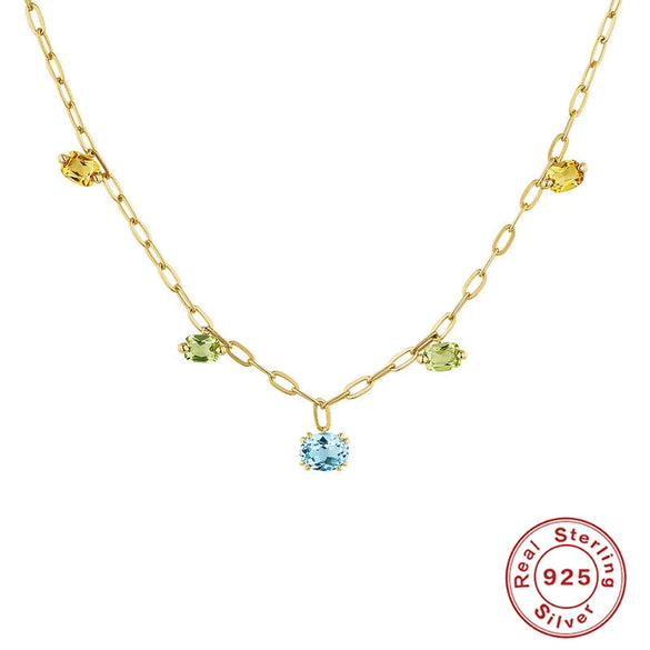 Wholesale Turquoise Geometric Round Cross Drop Pendant Necklace For Women Silver 925 And Zircon With Electroplating O Chain