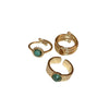 Wholesale Turquoise Geometric Style Opening Ring With Electroplating Treatment For Women
