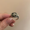 Wholesale Turquoise Geometric Style Opening Ring With Electroplating Treatment For Women