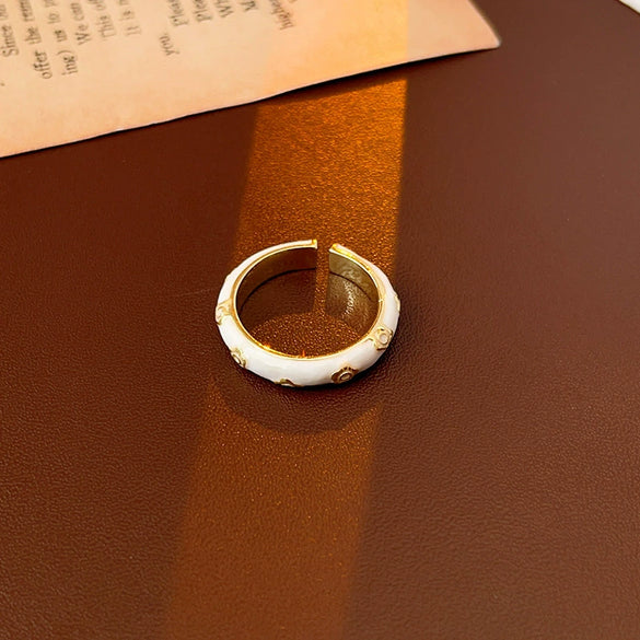 Wholesale Turquoise Geometric Style Opening Ring With Electroplating Treatment For Women
