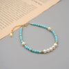 Wholesale Turquoise Handmade Geometric Baroque Pearl Necklace And Bracelet For Women