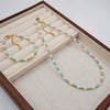 Wholesale Turquoise Imitation Pearl Beaded Geometric Handmade Necklace And Bracelet For Women