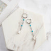 Wholesale Turquoise Shell Pearl Zircon Retro Tassel Earrings S925 Sterling Silver Geometric Elegant Electroplated Jewelry For Women