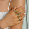 Wholesale Turquoise Stainless Steel Open Ring With Geometric Style And Electroplating Treatment