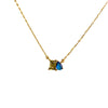 Wholesale Twelve Birthstone Horse Eye Pendant Titanium Steel Necklace Geometric Minimalist Style Electroplating