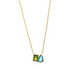 Wholesale Twelve Birthstone Horse Eye Pendant Titanium Steel Necklace Geometric Minimalist Style Electroplating