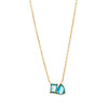 Wholesale Twelve Birthstone Marquise Pendant Necklace Titanium Steel Geometric Minimalist Electroplated
