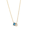 Wholesale Twelve Birthstone Marquise Pendant Necklace Titanium Steel Geometric Minimalist Electroplated