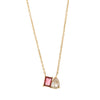 Wholesale Twelve Birthstone Marquise Pendant Necklace Titanium Steel Geometric Minimalist Electroplated