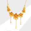 Wholesale Twin Flower Necklace For Women Copper Goldplated Electroplated Fashionable Simple Clavicle Chain