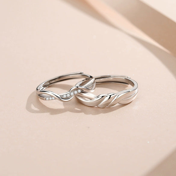 Wholesale Twin Knot Ring 925 Silver Allmatch Diamond Design For Men And Women