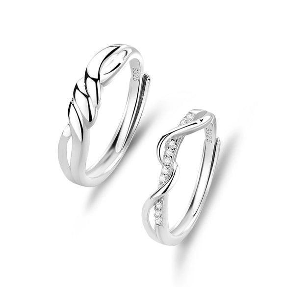 Wholesale Twin Knot Ring 925 Silver Allmatch Diamond Design For Men And Women