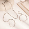 Wholesale Twist Chain Necklace Bracelet Anklet Suit In Stainless Steel With Geometric Style And Electric Polishing