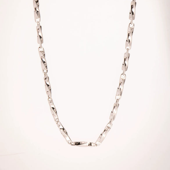 Wholesale Twist Chain Necklace Bracelet Anklet Suit In Stainless Steel With Geometric Style And Electric Polishing