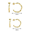 Wholesale Twist Round Wave Line C Shape Brass Gold Plated Electroplated Geometry Style Earrings For Women
