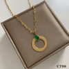 Wholesale Twist Texture Ring Pendant Necklace For Women Stainless Steel Geometric Style Electroplated
