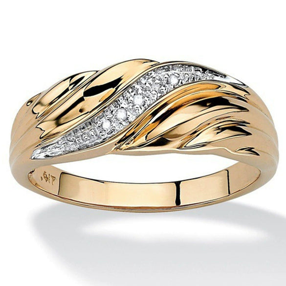 Wholesale Twisted Alloy Ring With Wave Pattern Electroplated Minimalist And Geometric Style Unisex