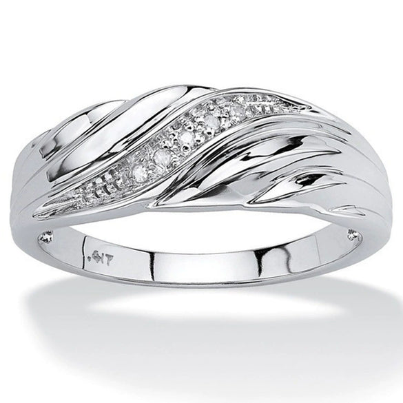 Wholesale Twisted Alloy Ring With Wave Pattern Electroplated Minimalist And Geometric Style Unisex