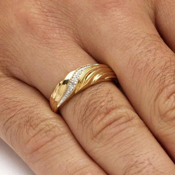 Wholesale Twisted Alloy Ring With Wave Pattern Electroplated Minimalist And Geometric Style Unisex