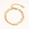 Wholesale Twisted Chain Necklace Bracelet Anklet Suit In Stainless Steel With Vacuum Real Gold Electroplating In Pvd Furnace For Women