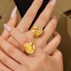 Wholesale Twisted Stripe Winding Ring 316L Stainless Steel Jewelry Electroplated Geometric Style