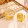 Wholesale Twisted Stripe Winding Ring 316L Stainless Steel Jewelry Electroplated Geometric Style