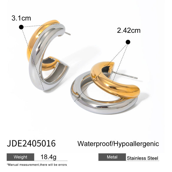 Wholesale Two Color Stainless Steel Jewelry With Quiet Design And Joker Pattern Electroplated Non Fading
