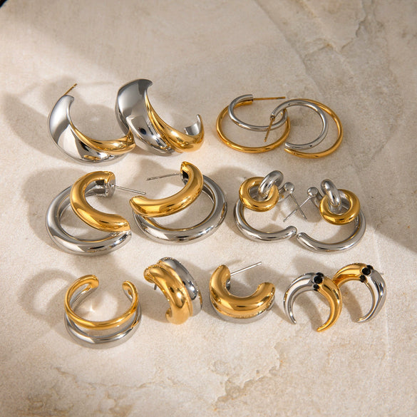 Wholesale Two Color Stainless Steel Jewelry With Quiet Design And Joker Pattern Electroplated Non Fading