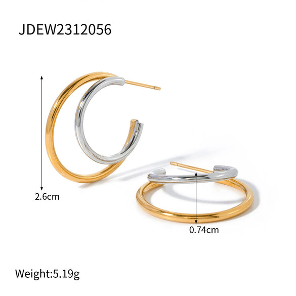 Wholesale Two Color Stainless Steel Jewelry With Quiet Design And Joker Pattern Electroplated Non Fading