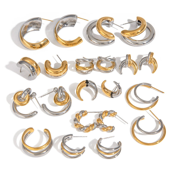 Wholesale Two Color Stainless Steel Jewelry With Quiet Design And Joker Pattern Electroplated Non Fading