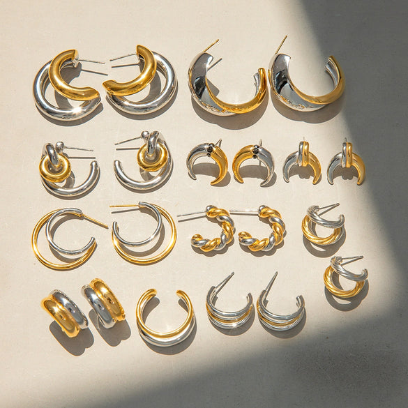 Wholesale Two Color Stainless Steel Jewelry With Quiet Design And Joker Pattern Electroplated Non Fading