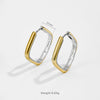 Wholesale Twocolor Copper Earrings With Ear Buckle Light Luxury Design Highend Women's Ear Accessories Electroplated With Platinum And 18K Gold
