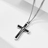 Wholesale Twocolor Cross Drop Shape Pendant Necklace For Men Made Of 316 Stainless Steel With Electroplating